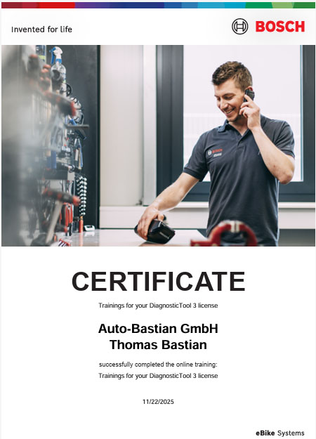 Bosch Diagnose Zertifikat